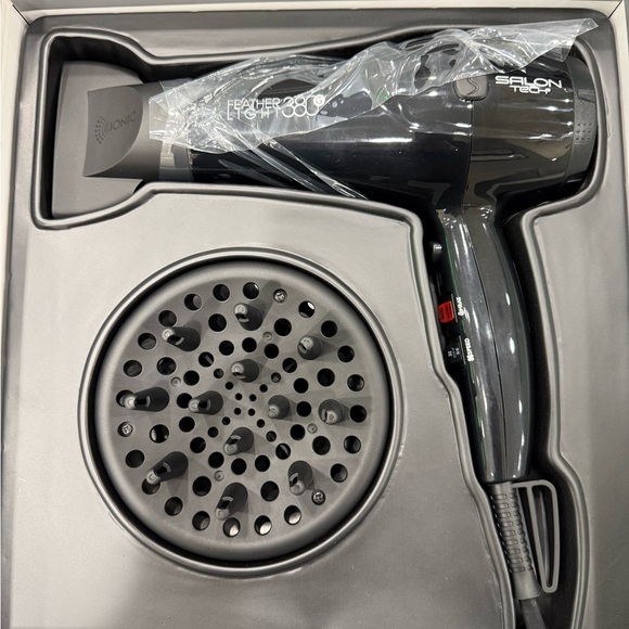NWT Feather Light 380 Professional Hair Dryer - Black - Picture 2 of 3